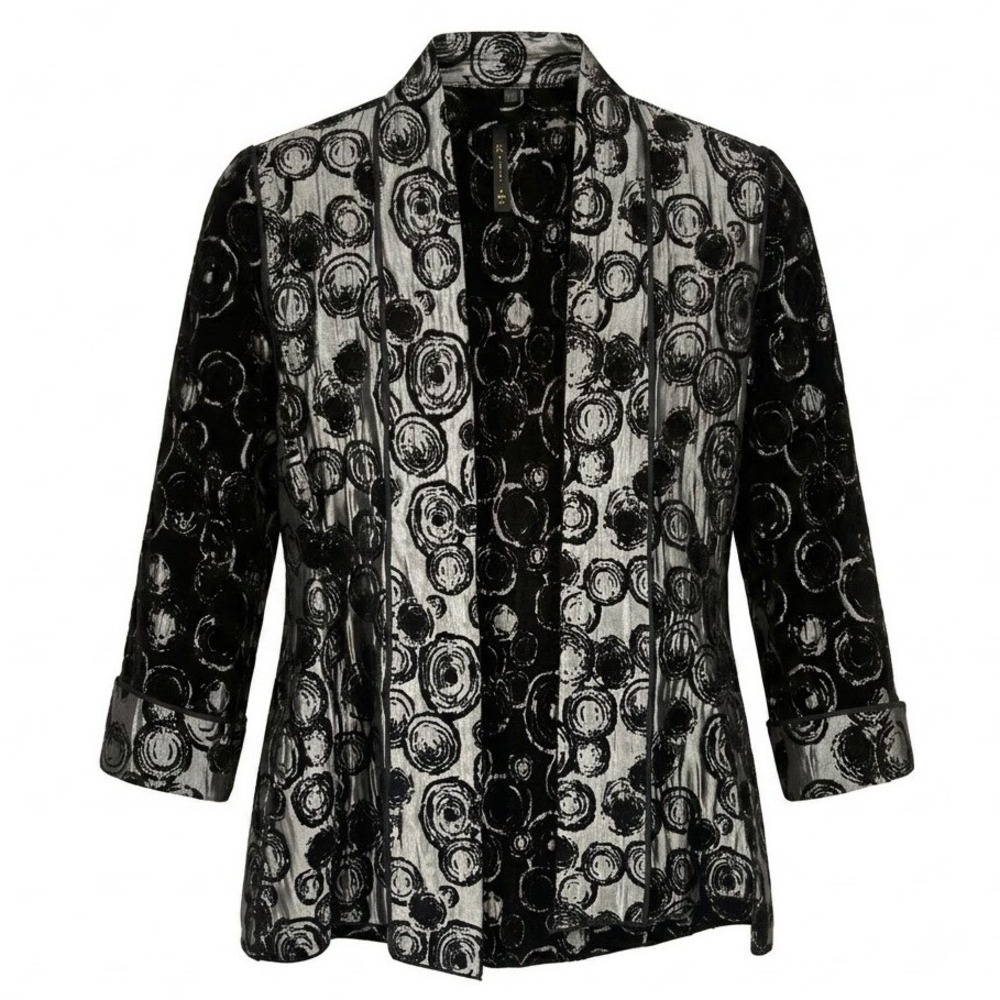 IC Connie Womens Reversible Jacket Medium Black Gray Art to Wear USA -‎ IW